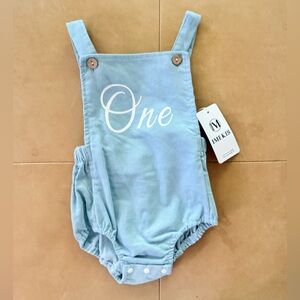 NWT Blue Corduroy Baby Romper